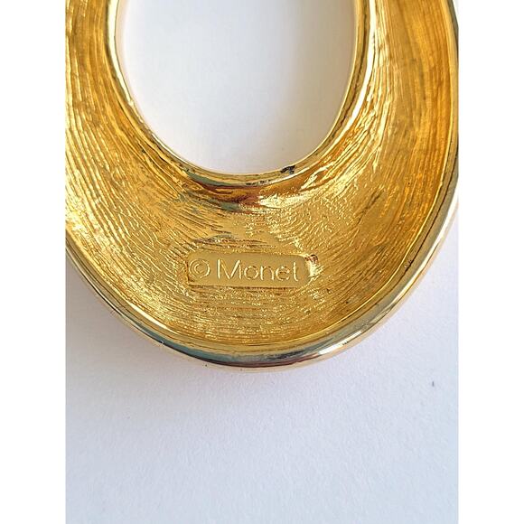 Vintage Monet Eternity Pendant Necklace and Original Gold Snake Chain Signed - Picture 8 of 9